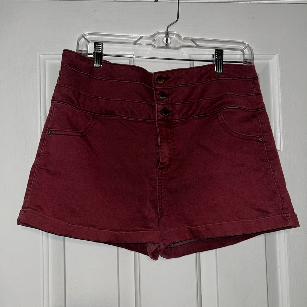 Tinseltown Red High Waist Shorts